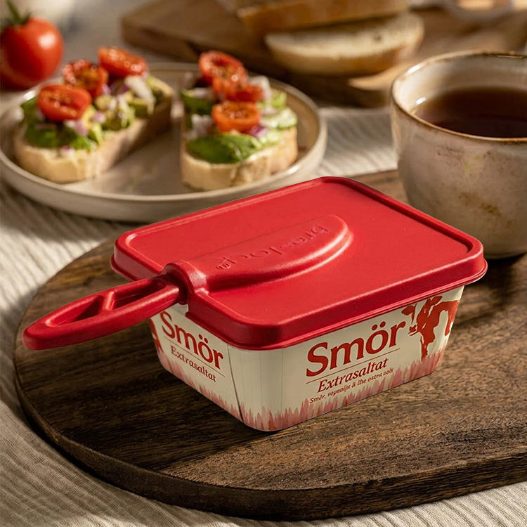 Brelock, låg med smørkniv, 600 g Rød