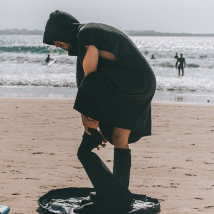 Omklædningsponcho, Large Grå