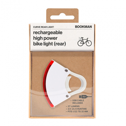 Cykellygte, genopladelig Baglygte hvid