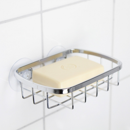 Sæbeskål i rustfrit stål med sugekop