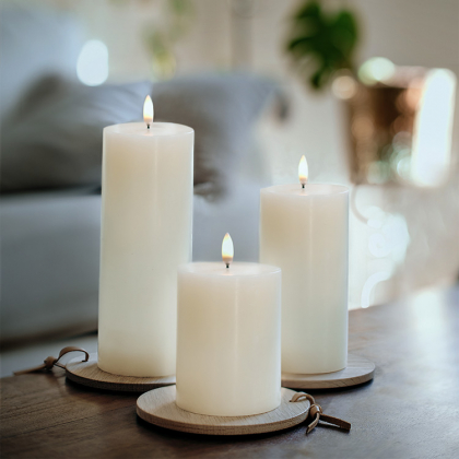 Premium LED bloklys, Hvid Ø 7,8x23 cm billede