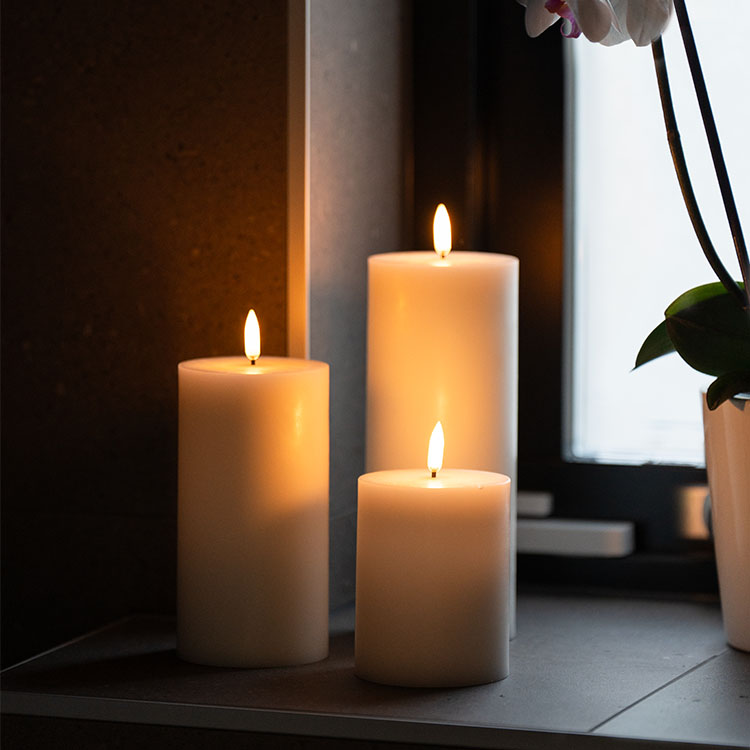 Premium LED bloklys, Hvid Ø 7,8x13 cm billede