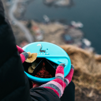 Beholder til mellemmåltid, stor blå billede