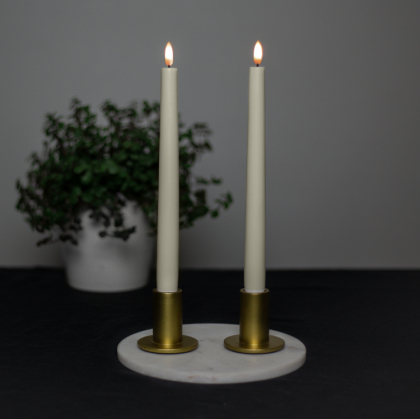 Premium LED antiklys 2-pak, Cremehvid