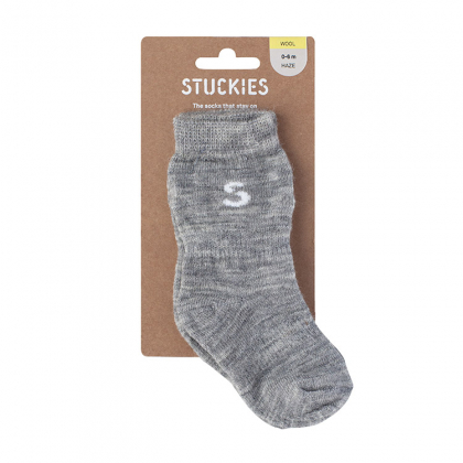 Smarte babysokker, Stuckies Uld, 1-pak Grå 10-15