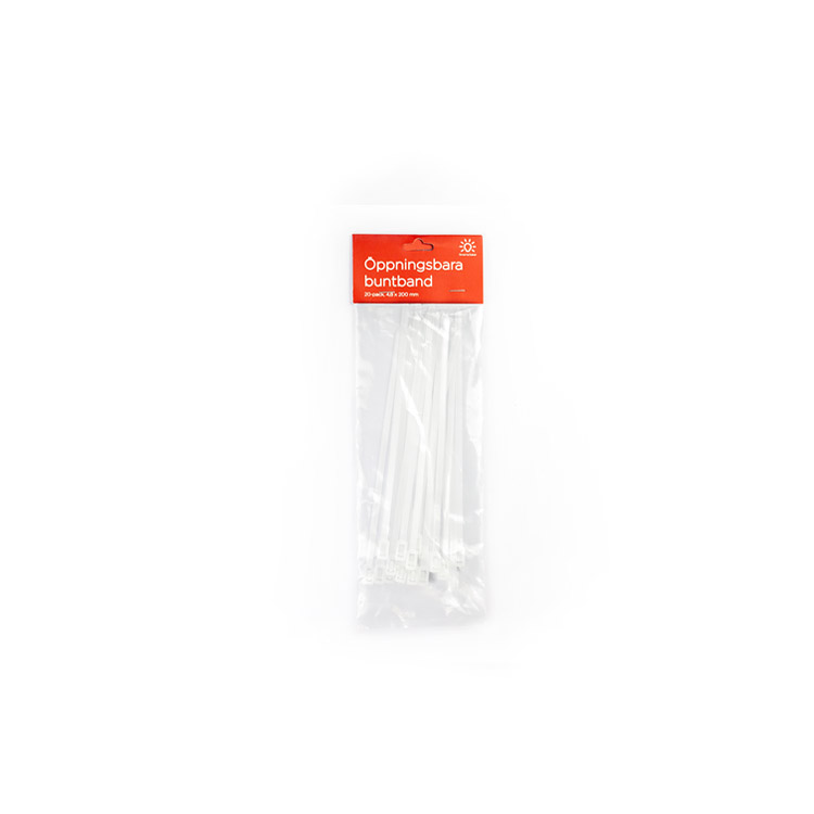 Genanvendelige strips 20-pak, Hvide 20 cm