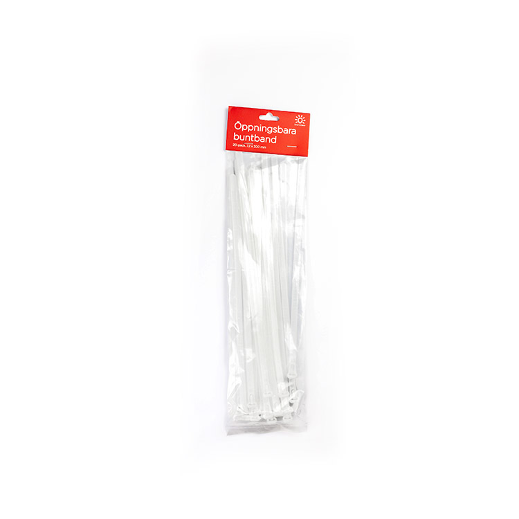 Genanvendelige strips 20-pak, Hvide 30 cm