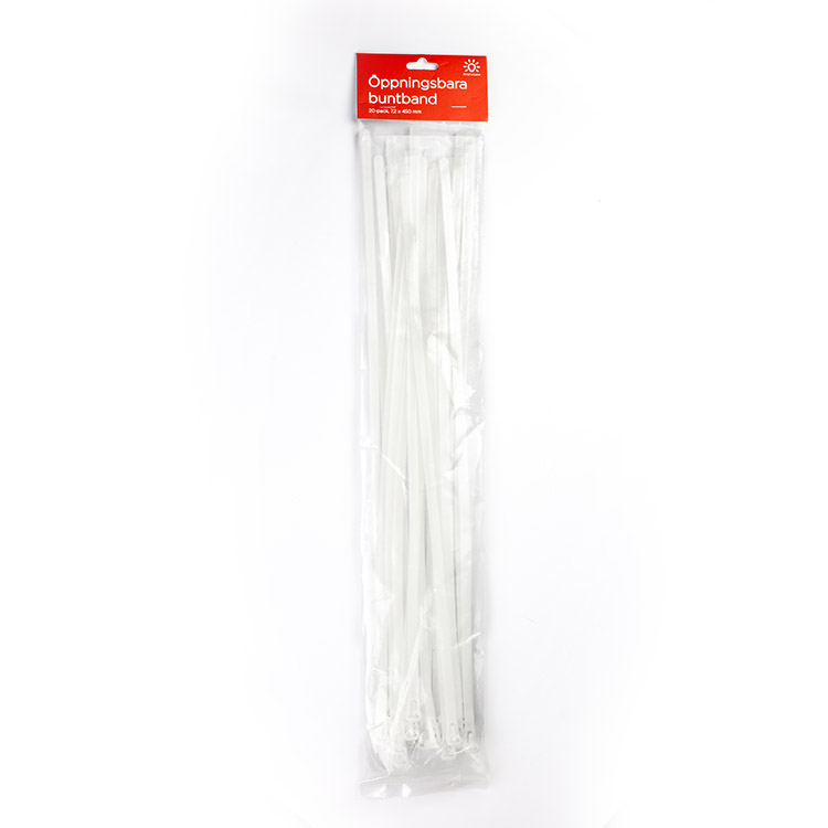 Genanvendelige strips 20-pak, Hvide 45 cm