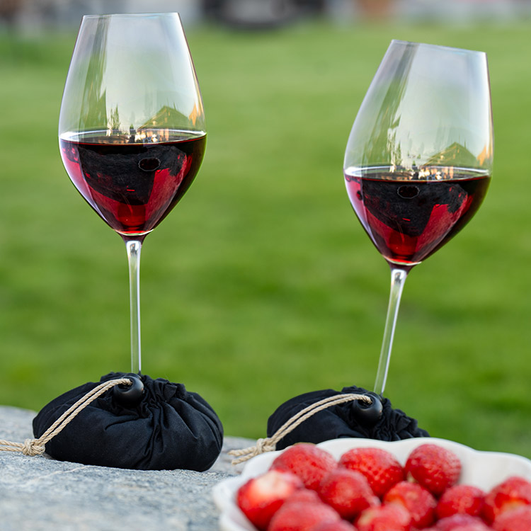 Vinglasholder Vingel 2-pak, Sort