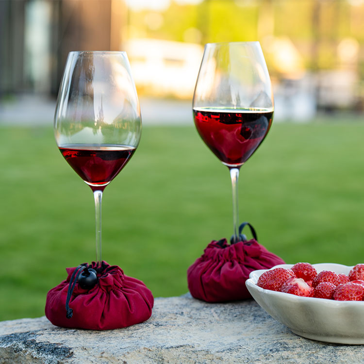 Vinglasholder Vingel 2-pak, Vinrød