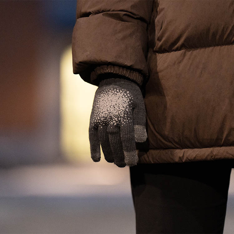 Refleksfingervanter med touch, Medium Grå
