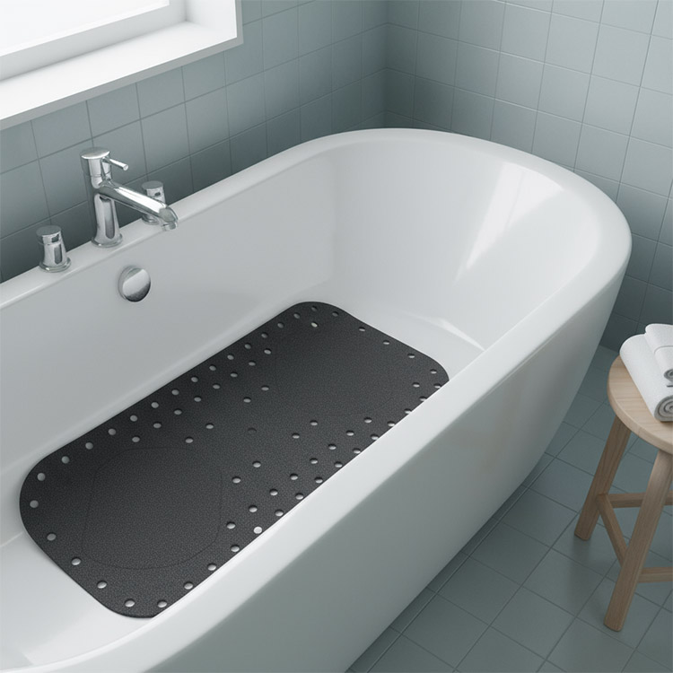 Skridsikker måtte til badekar, Large Mørkegrå