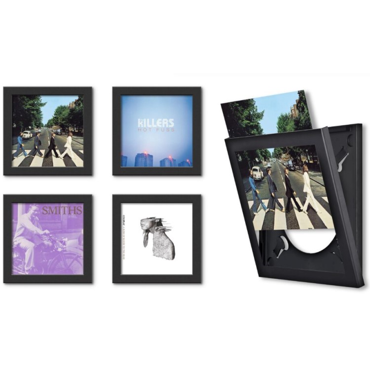 Ramme til LP'er, sort 4-pak