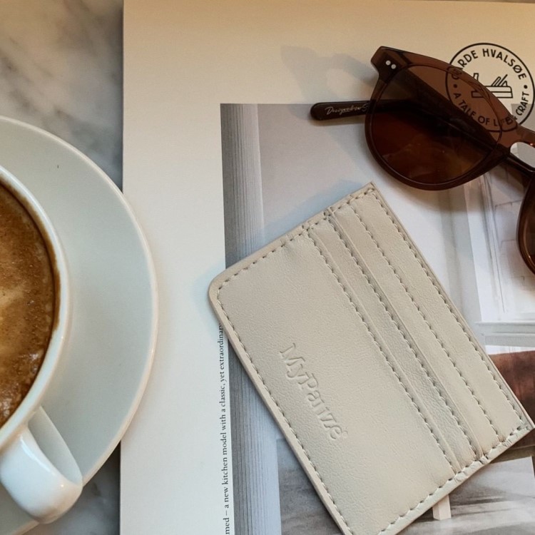 Kortholder med RFID-beskyttelse, Beige