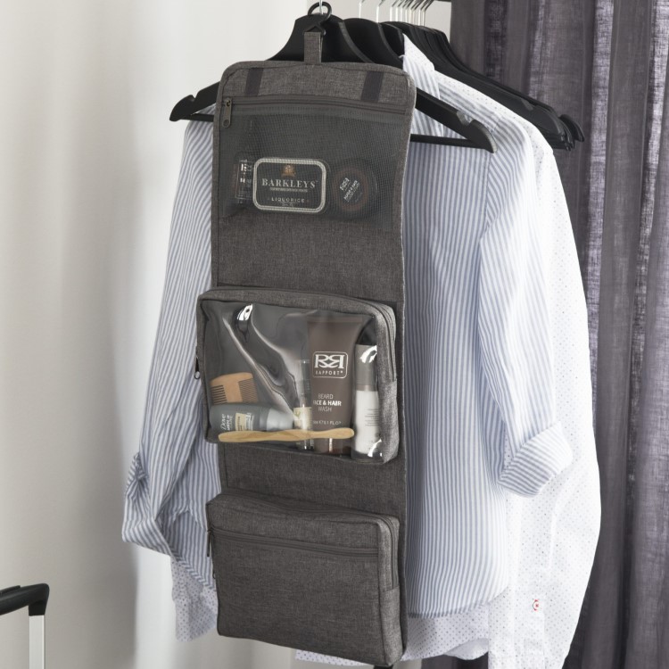 Toilettaske - Grå - 26cm x 8cm x 22cm - Emily