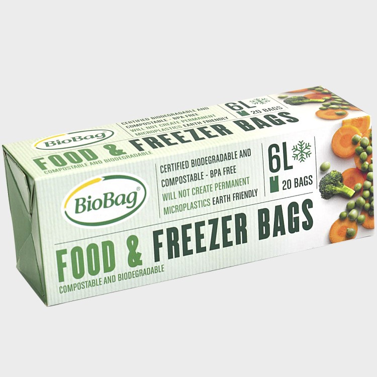 Bionedbrydelige fryseposer BioBag, 6 liter, 20-pak