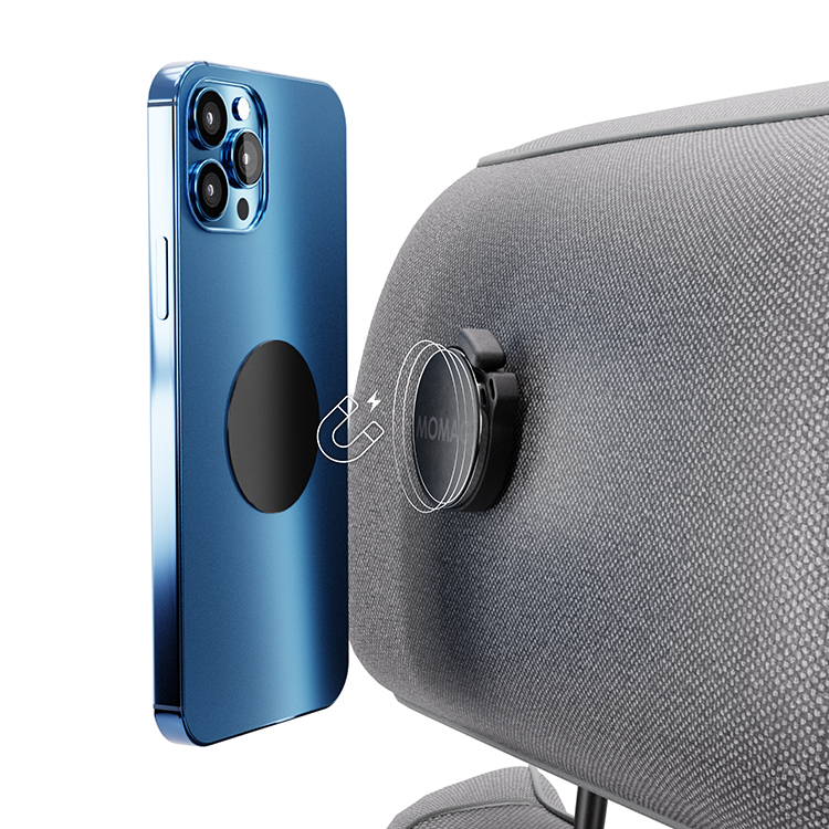 Mobiltelefonholder med tekstilbeslag MoMag, Sort