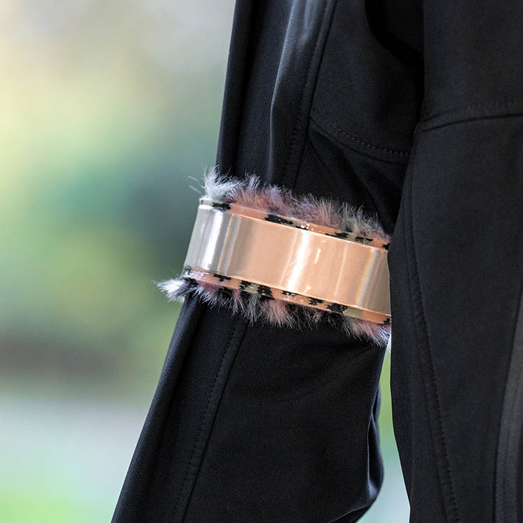 Refleksbånd med pels, Lyserød leopard