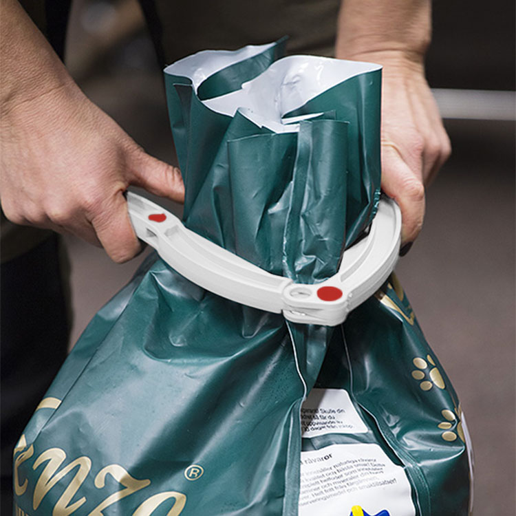 Stor poseklemme til sæk, hvid 24,5 cm