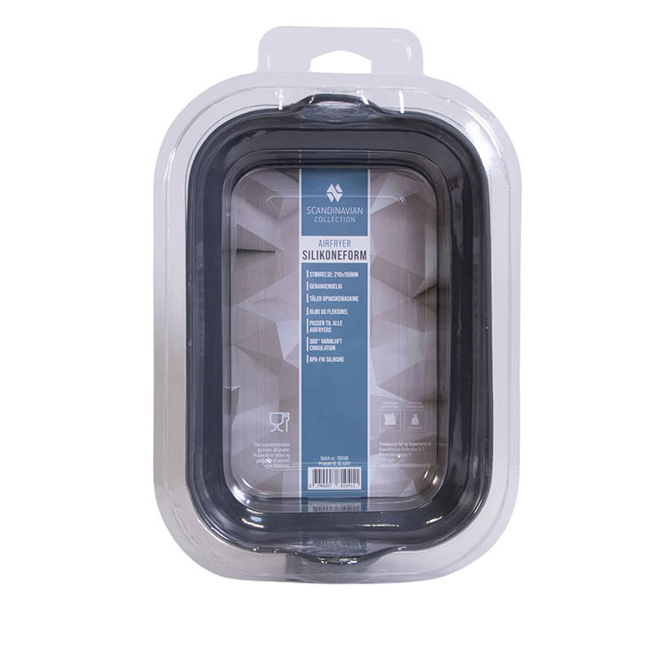 Silikoneform til airfryer, rektangulær 22x15,5 cm
