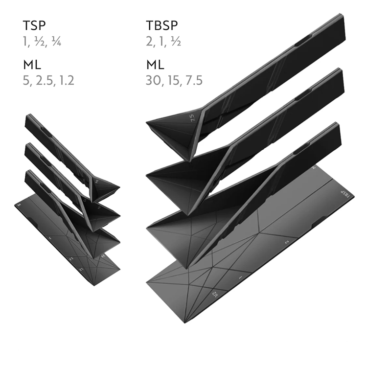 Sammenklappeligt målesæt 2-pak, sort