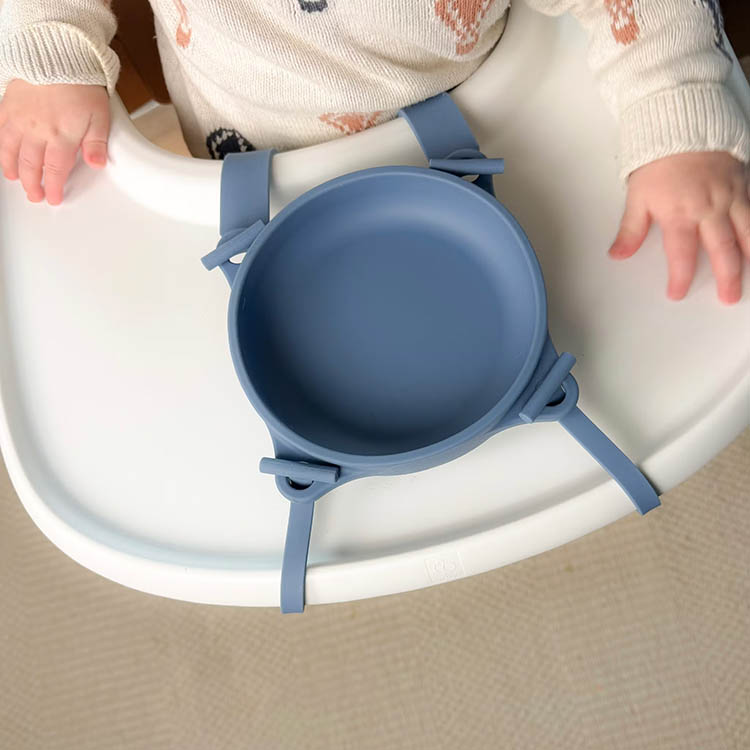 Børneskål med sugekop og strop, Blå