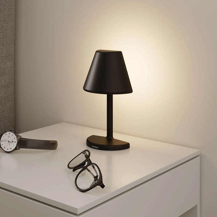 Sengebordslampe, Sort