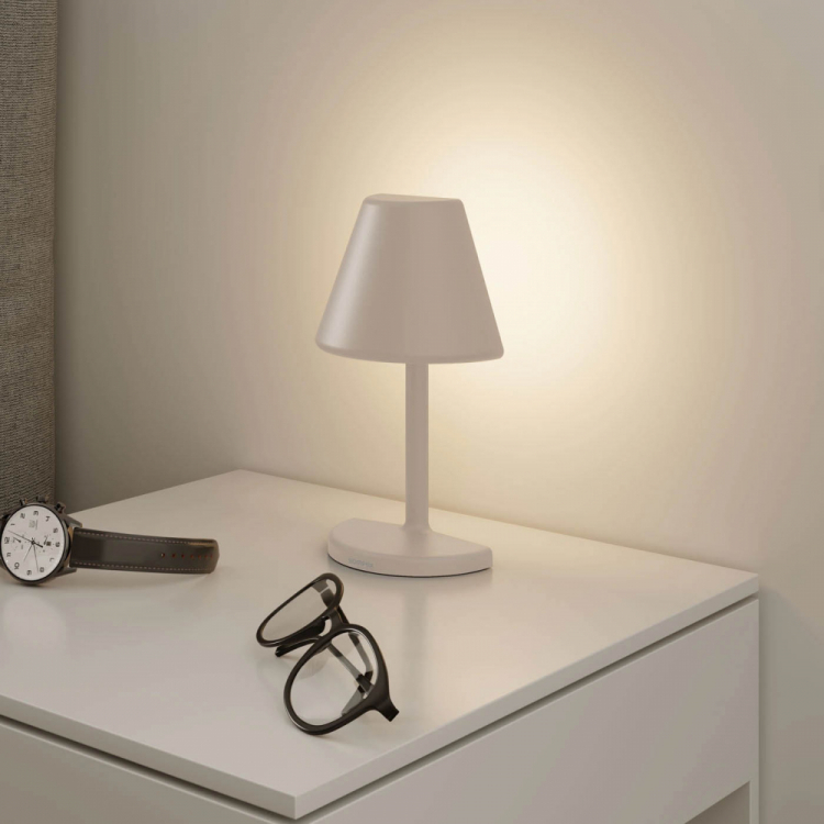 Sengebordslampe, Beige