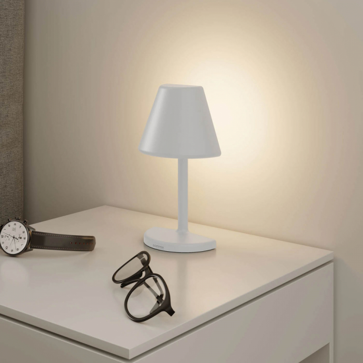 Sengebordslampe, Hvid