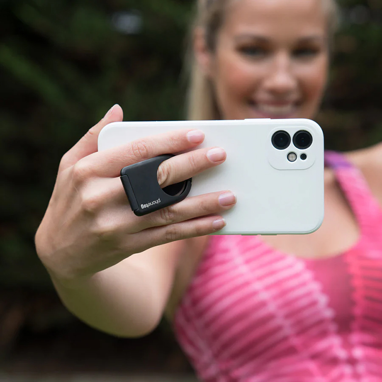 Holder og stativ til mobiltelefon, Sort