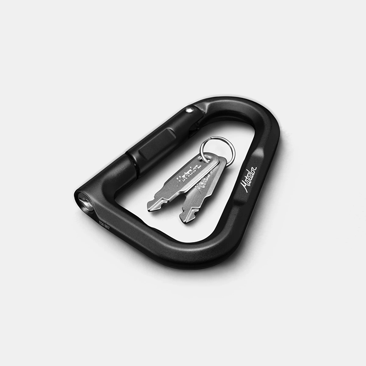 Karabinhage med lås, Sort