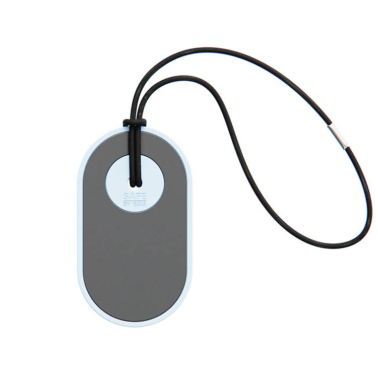 Refleks med elastisk snor, afrundet Lyseblå