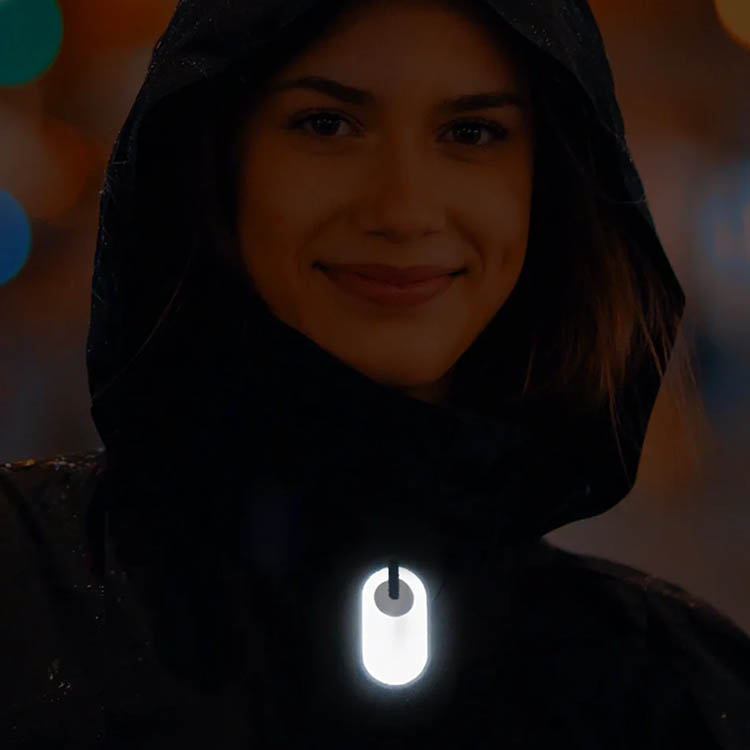 Refleks med elastisk snor, afrundet sort