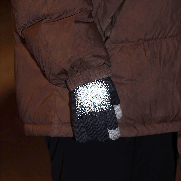 Refleksfingervanter med touch, Medium Black