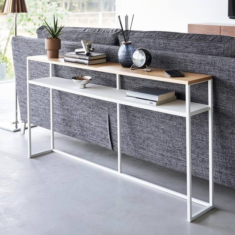 Langt smalt konsolbord, 126 cm, Yamazaki, Hvid