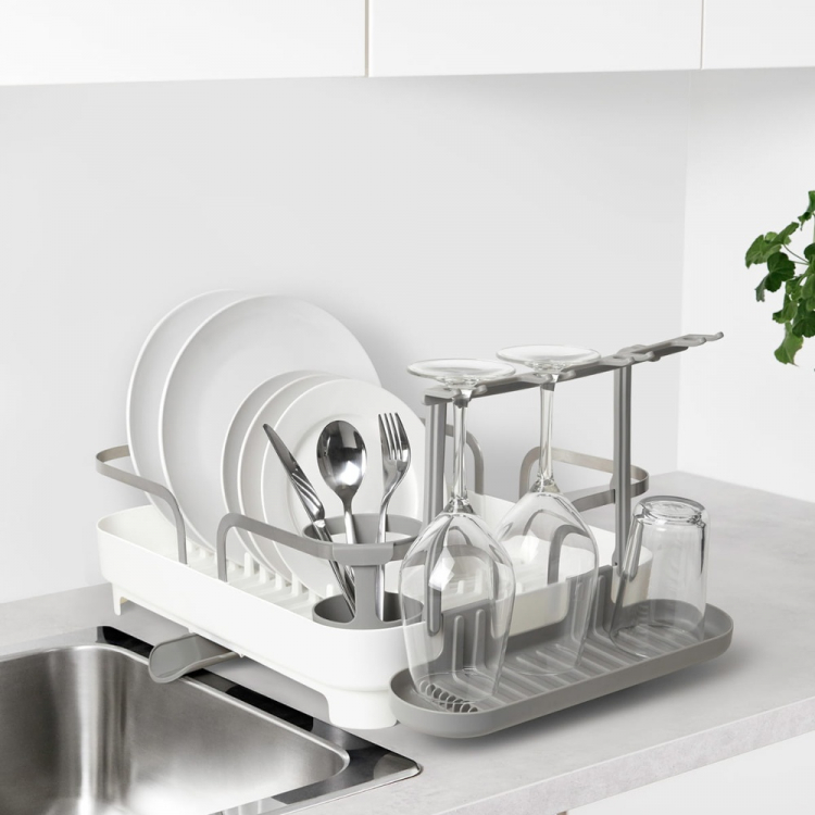 Opvaskestativ med vinglasholder, HOLSTER DISH RACK, 42 x 34,5 x H15 cm