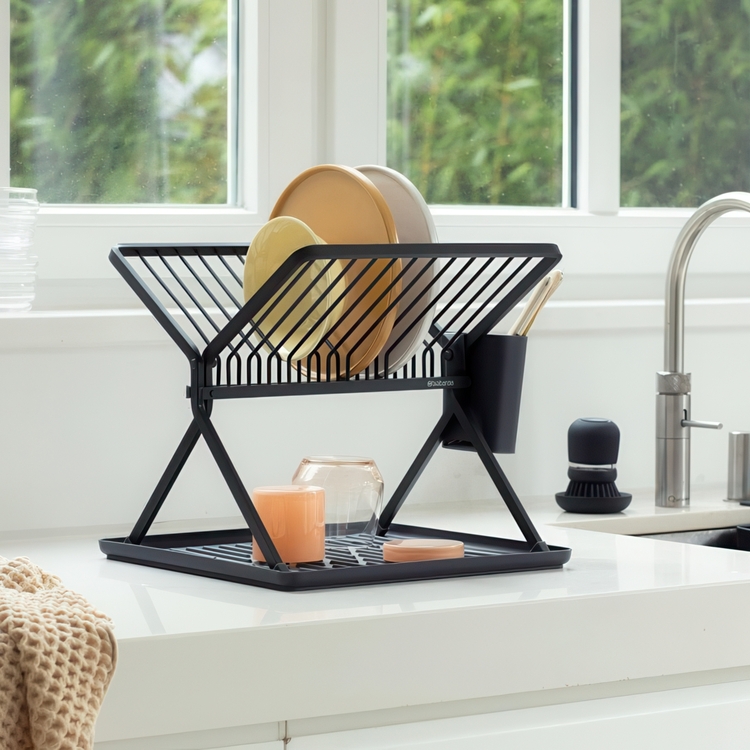 Sammenklappeligt opvaskestativ, Brabantia, mørkegrå billede