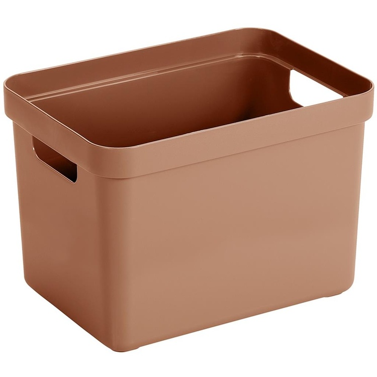 Høj åben opbevaringskasse 18L, Sigma, Terrakotta
