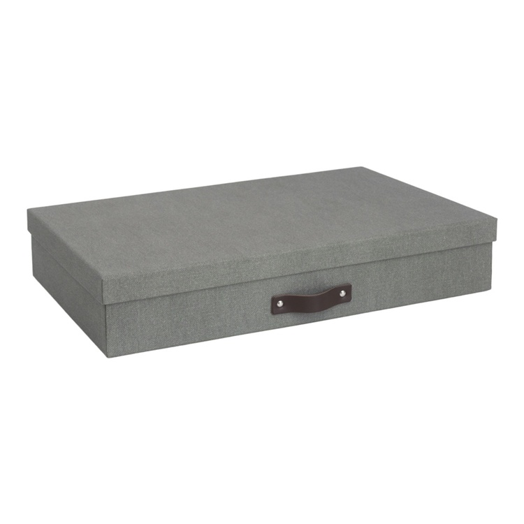 Opbevaringsboks Grå Rektangulær Pap 43,5cm x 31cm x 8,5cm - Grå - 43,5cm x 31cm x 8,5cm - Marie