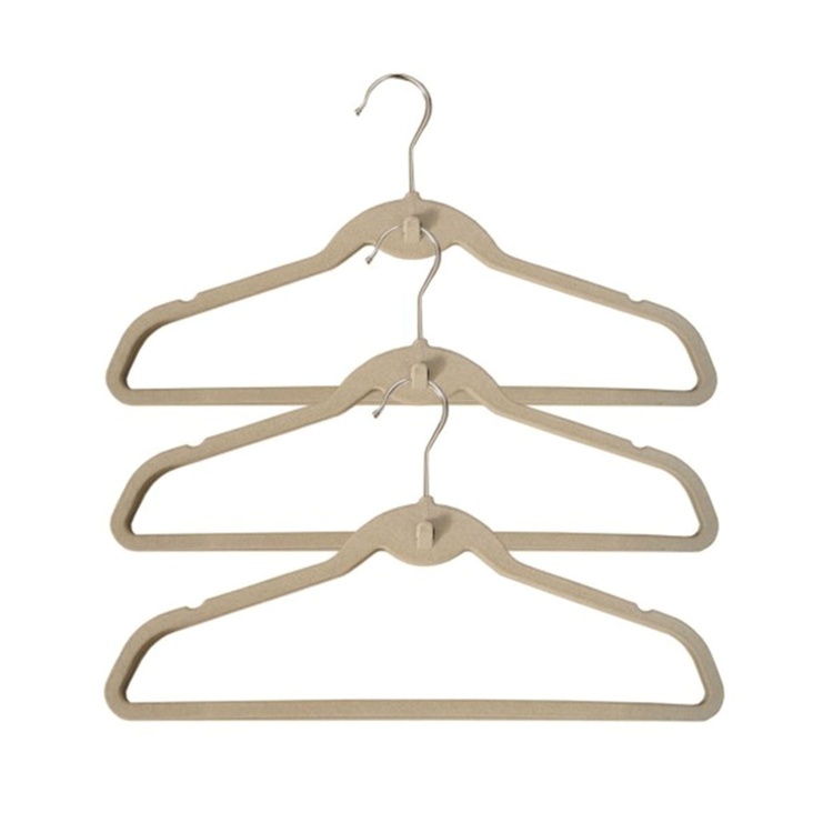 Velourbøjle med krog 3-pak, Beige