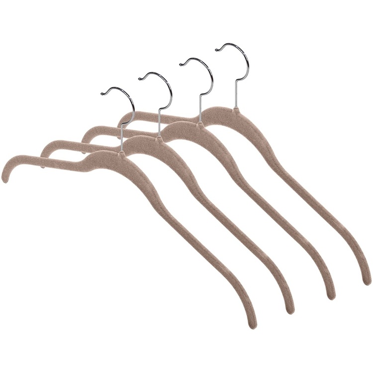 Velourbøjle 4-pak, 43 cm, Beige