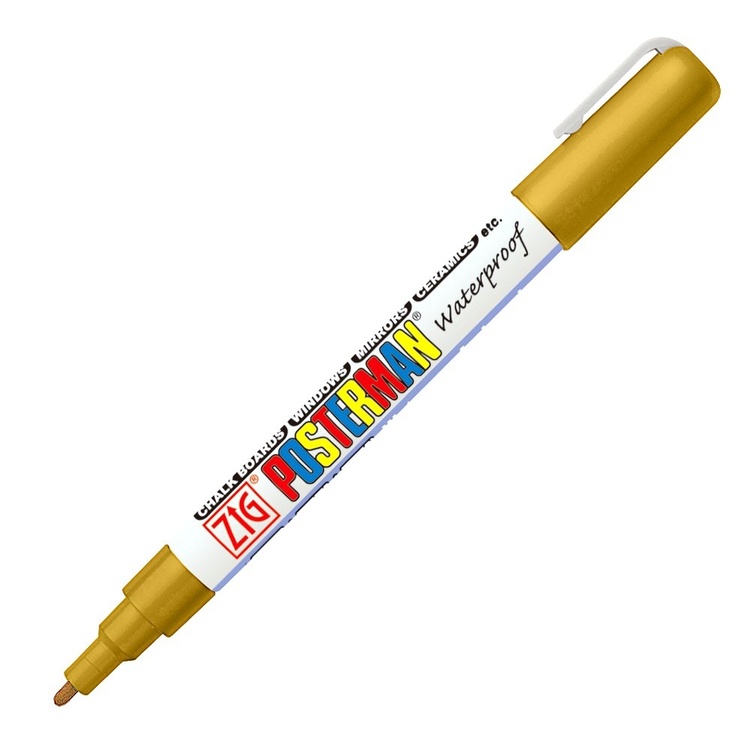 Zig Tusch - Vandfast - 1 mm - Guld