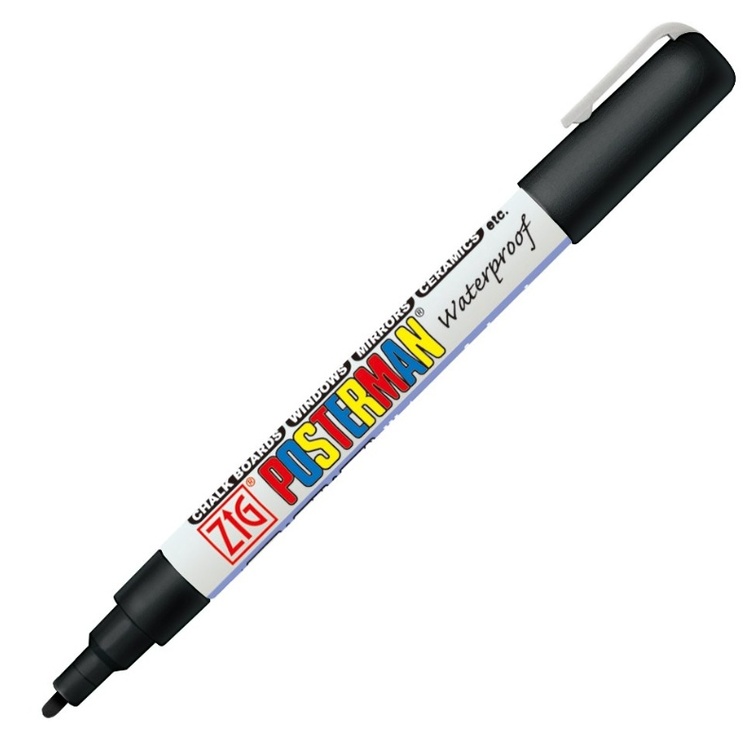 Zig Tusch - Vandfast - 1 mm - Sort