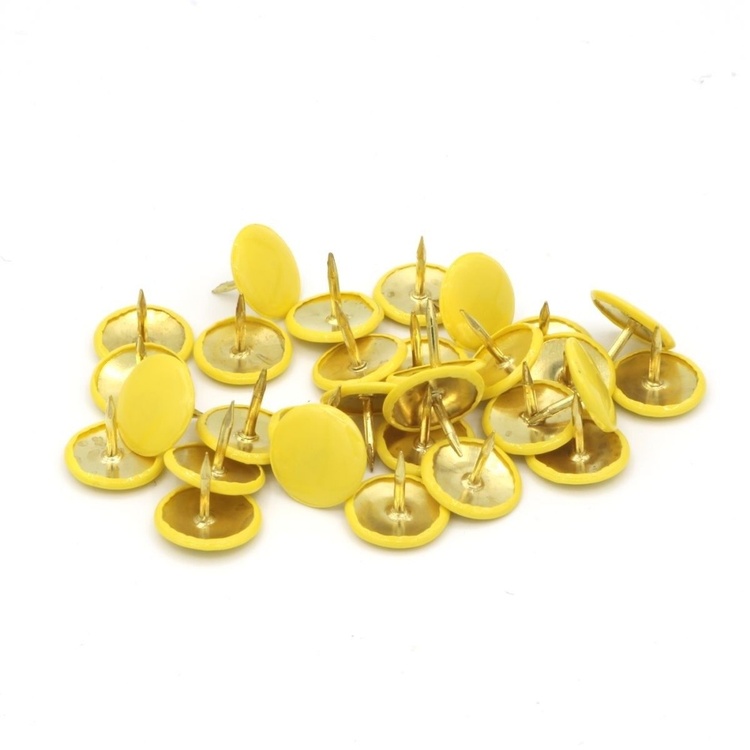 Tegnestifter, THUMB TACKS, 100 stk., Gule