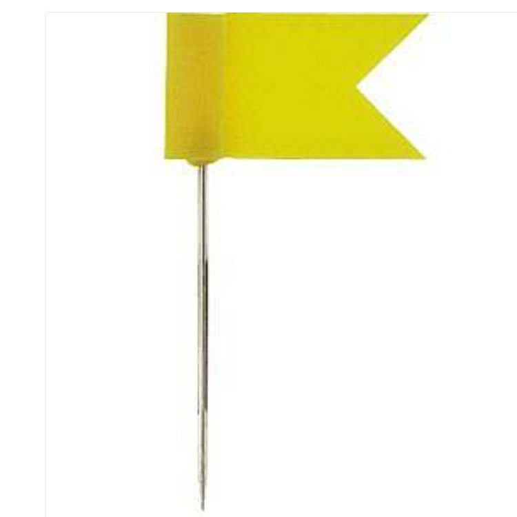 Kortnåle med flag, 20 stk., FLAG PINS, Gul