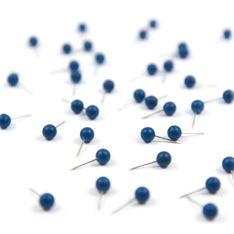 Kortnåle, 20 stk., MAP PINS, Ø 8 mm, Blå