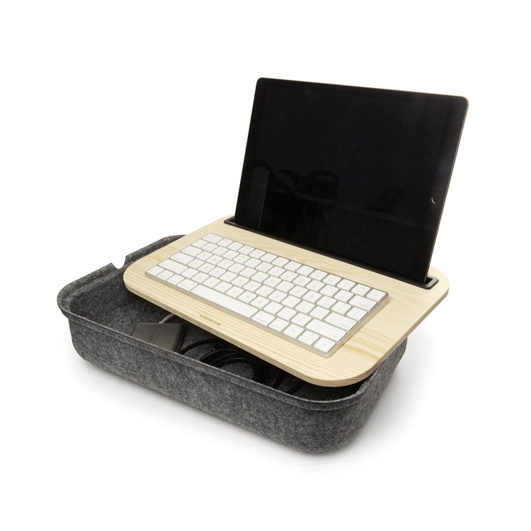 Laptopbakke med opbevaring, 36x24,5x8 cm