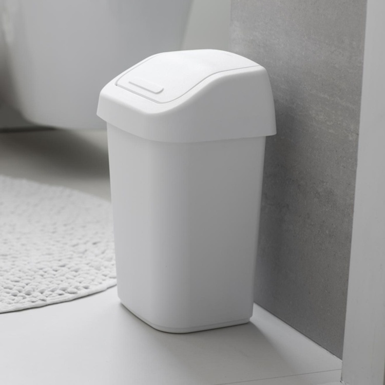 Papirkurv med vippelåg 10L