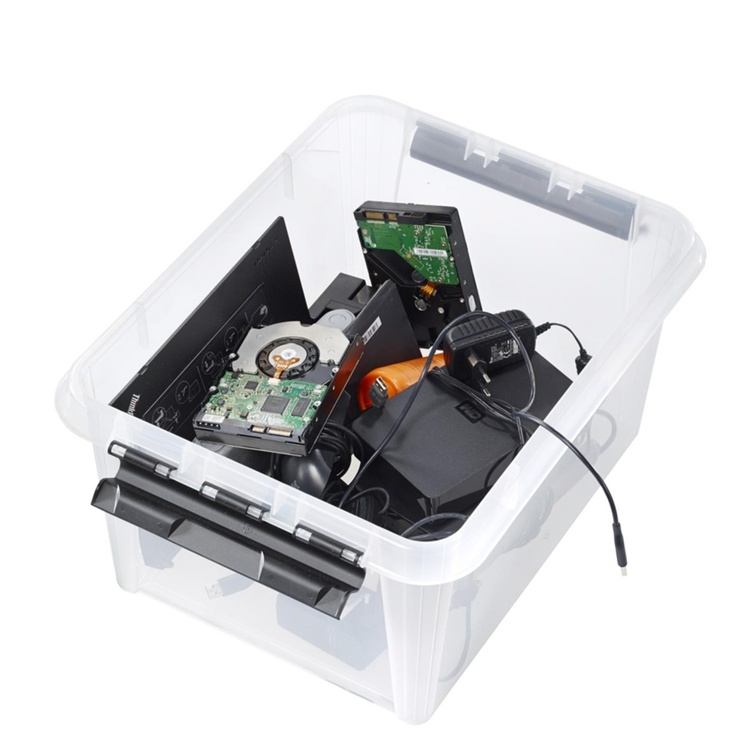 Plastkasse SmartStore™ Classic 31 transparent - 32 ltr. med låg 50x39x26 cm - (6 stk.)