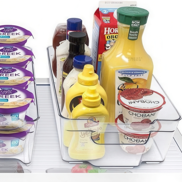 Køleskabskasse (4 størrelser) Transparent Rektangulær Plast 21,5cm x 37cm x 10cm - Transparent - 21,5cm x 37cm x 10cm - Hailey